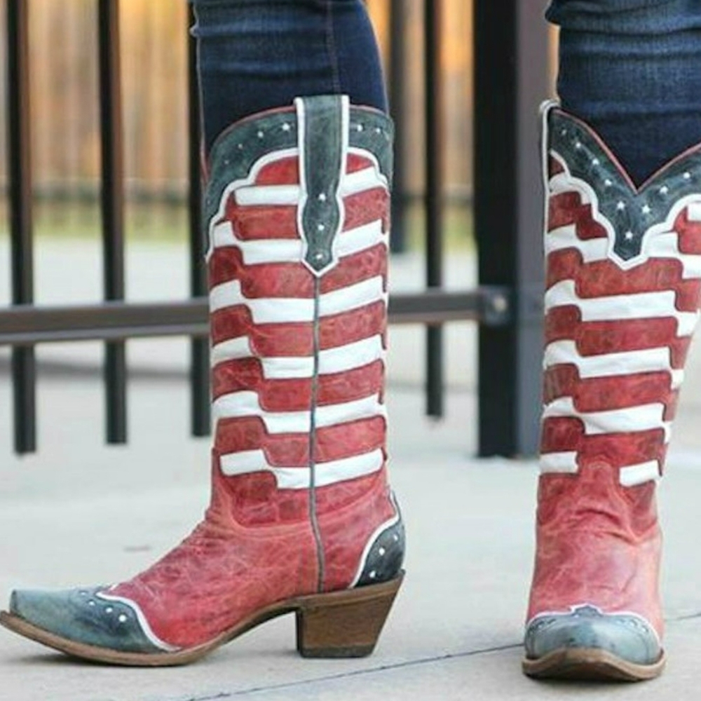 CORRAL A2515 ladies leather American Flag USA western cowboy boots snip toe sz 6